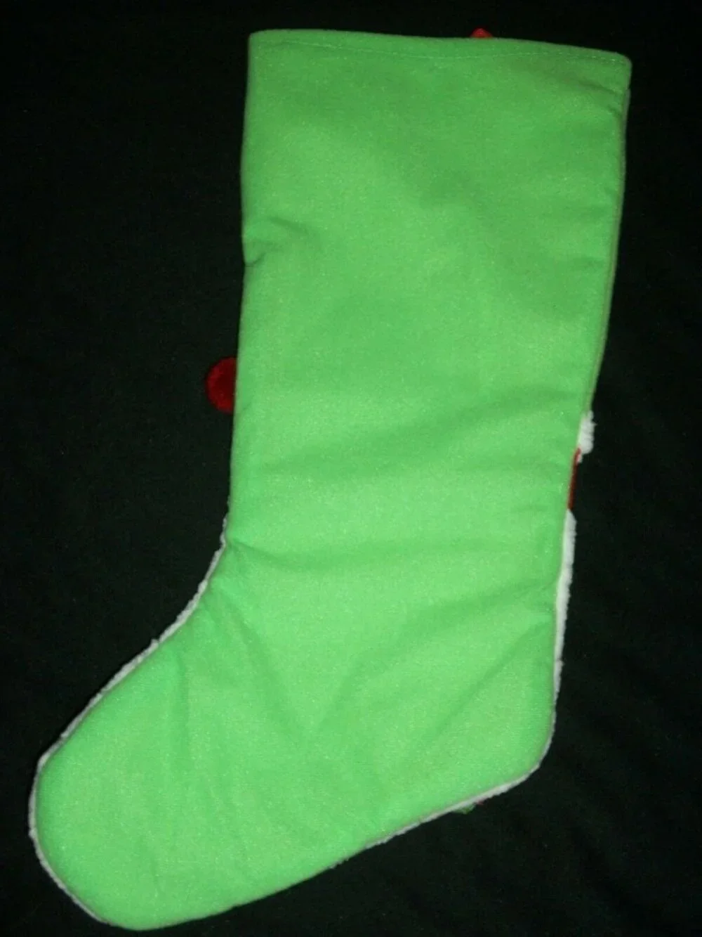 Green Snowman Scarf Snowflake Christmas Stocking Holiday Decoration Sherpa Pom